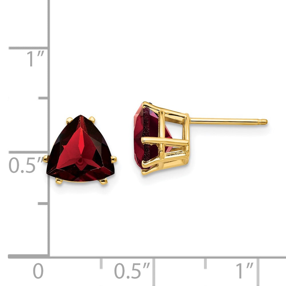 Shop Exclusive 14K Gold 8mm Garnet Stud Earrings - Stylish Luxury Value