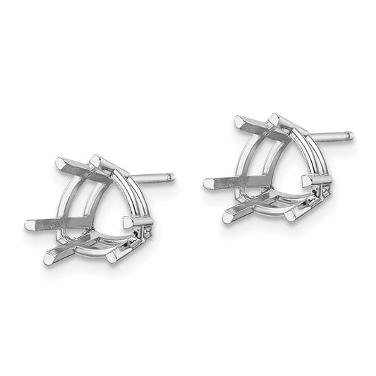 Shop Exclusive 14K White Gold 8mm Trillion Earring Settings - Stylish Value!