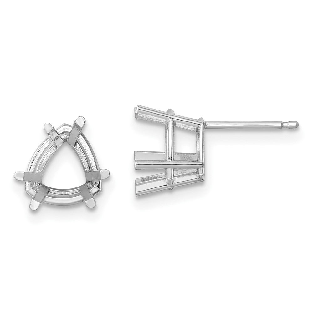 Shop Exclusive 14K White Gold 8mm Trillion Earring Settings - Stylish Value!