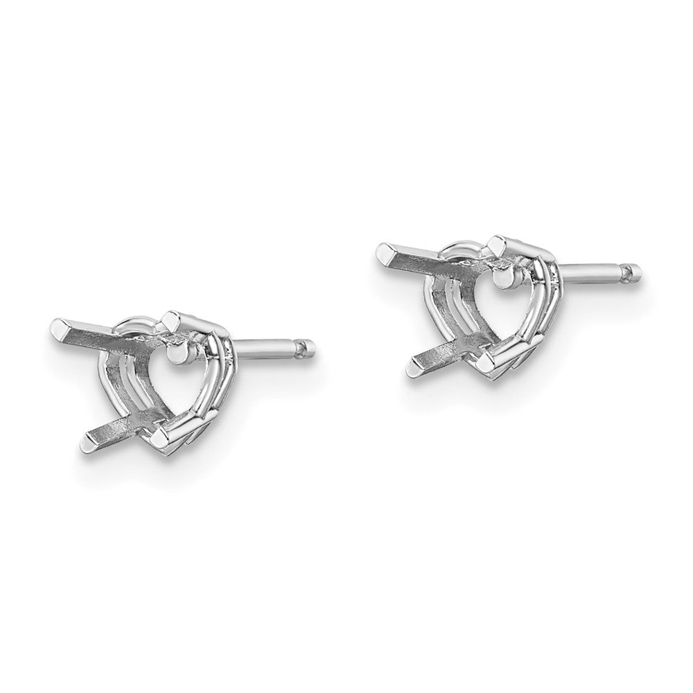 Exclusive 14K White Gold 5mm Heart-Shaped Earring Settings - Stylish Value!