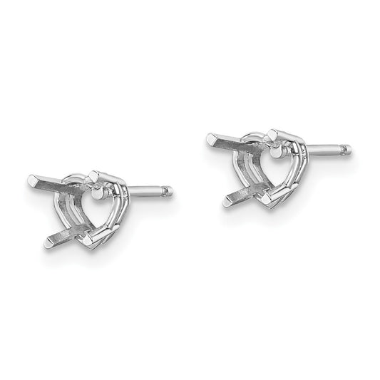 Exclusive 14K White Gold 5mm Heart-Shaped Earring Settings - Stylish Value!