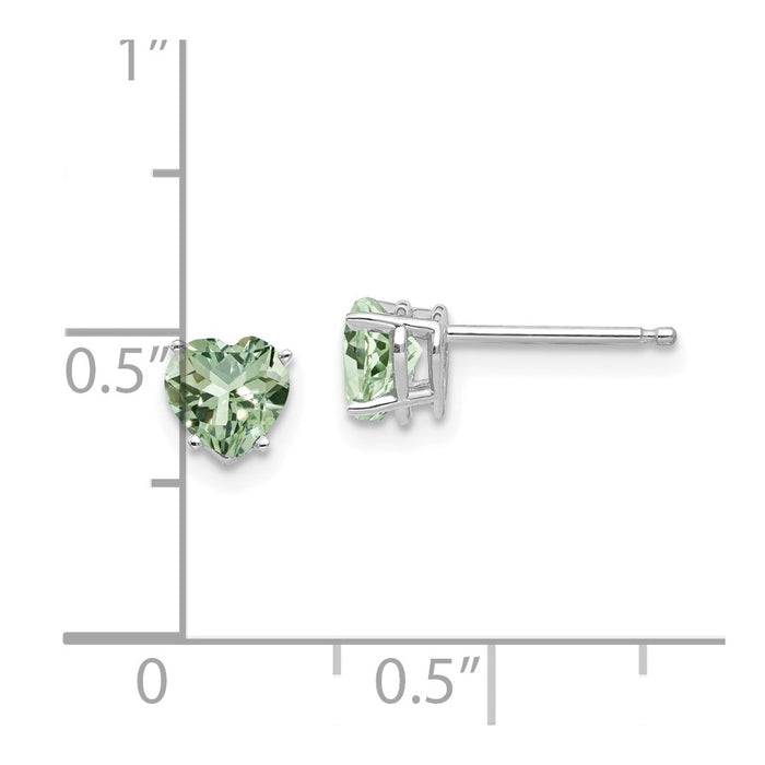 Exclusive 14K Gold 5mm Heart-Shaped Green Quartz Earrings - Stylish Value!-4