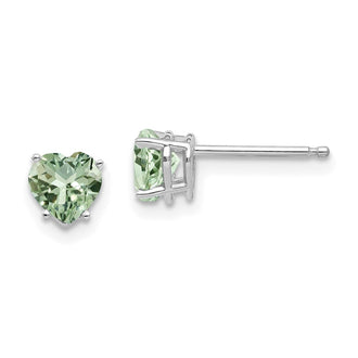Exclusive 14K Gold 5mm Heart-Shaped Green Quartz Earrings - Stylish Value!