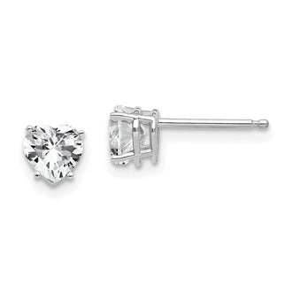 Buy Exclusive 14K White Gold Heart-Shaped CZ Earrings - Stylish 5mm Design