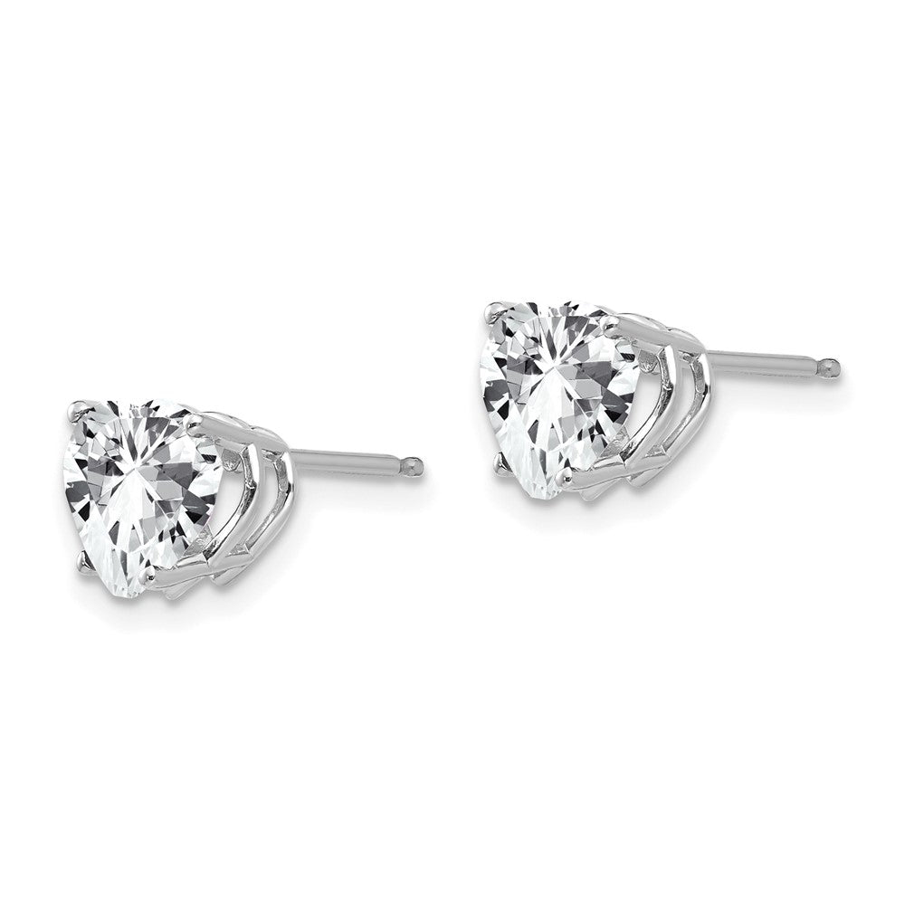 Exclusive 14K White Gold Heart-Shaped CZ Stud Earrings - Stylish & Affordable!