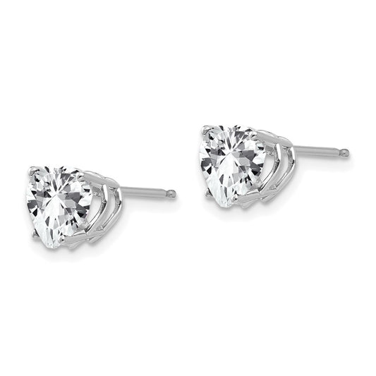 Exclusive 14K White Gold Heart-Shaped CZ Stud Earrings - Stylish & Affordable!