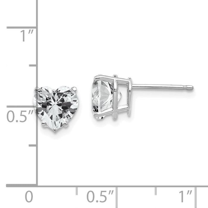 Exclusive 14K White Gold Heart-Shaped CZ Stud Earrings - Stylish & Affordable!-4