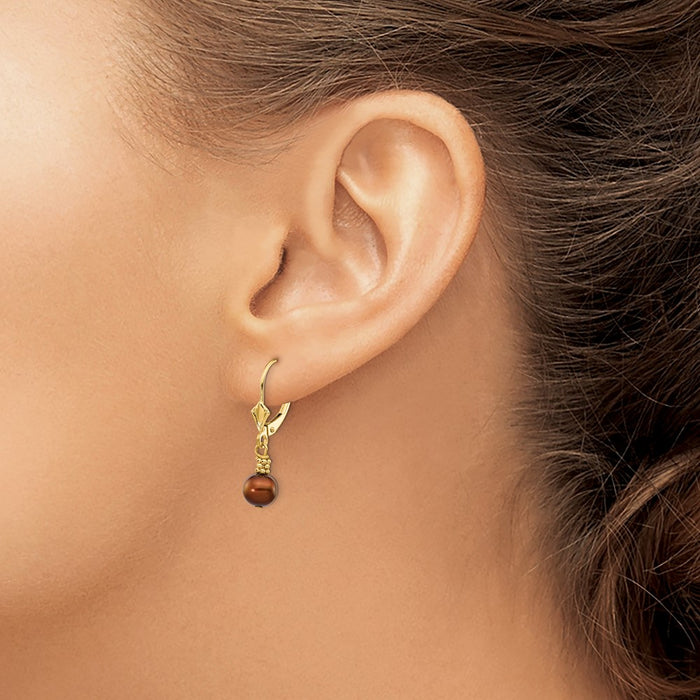 Shop Stylish 14K Gold Dangle Earrings with 5-6mm Freshwater Pearls - Luxury Value!-3