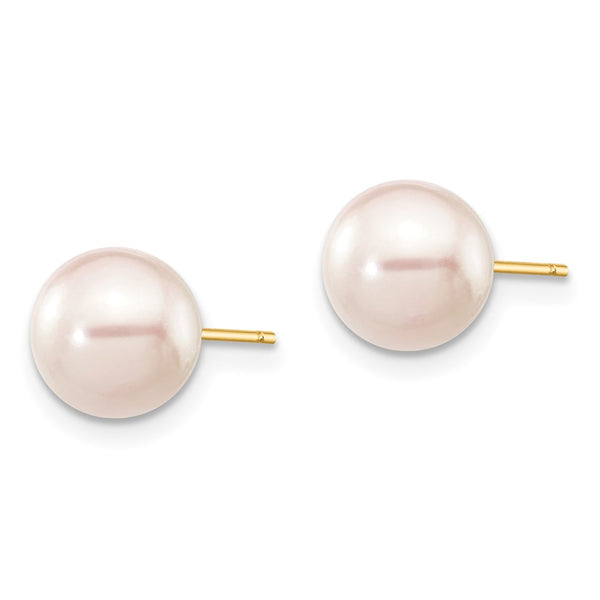 14K White Gold Akoya Pearl Stud Earrings, 7-8mm