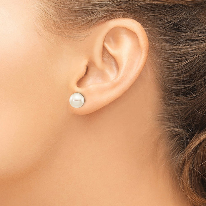 Shop Exclusive 14K White Gold 8-9mm Akoya Pearl Stud Earrings - Luxury Value-3