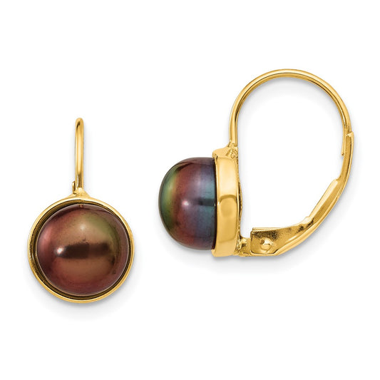 Buy Stylish 14K Gold Leverback Earrings with 6-7mm Freshwater Pearls