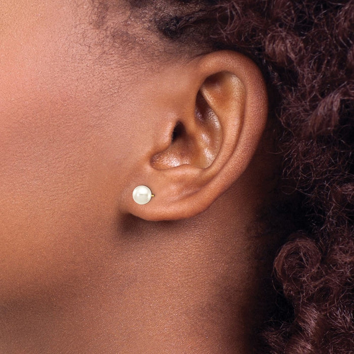 Buy Exclusive 14K White Gold Akoya Pearl Stud Earrings - 5-6mm Luxury Style-3