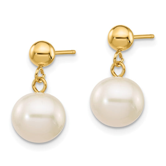 Shop Exclusive 14K White Gold 8-8.5mm Pearl Dangle Earrings - Stylish Luxury!