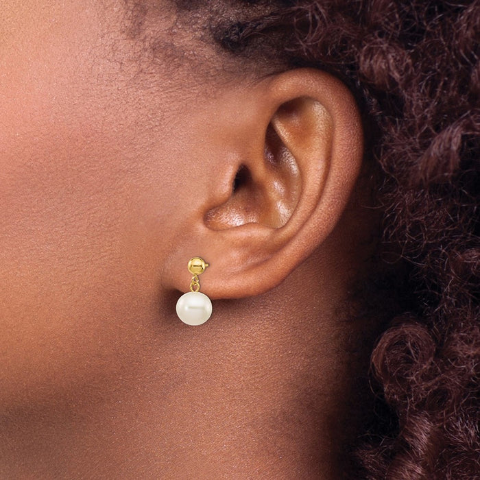 Shop Exclusive 14K White Gold 8-8.5mm Pearl Dangle Earrings - Stylish Luxury!-3