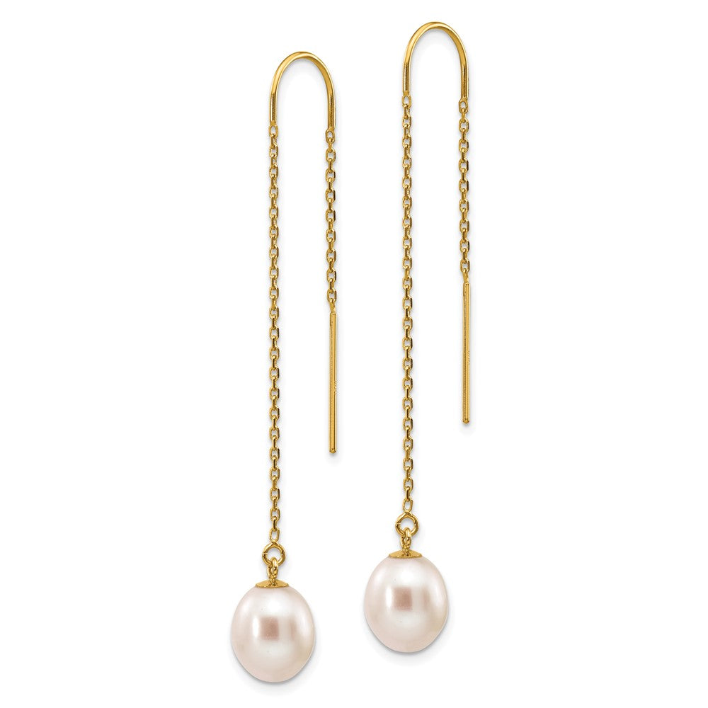 Shop Stylish 14K Gold 7-8mm White Rice Freshwater Pearl Dangle Earrings