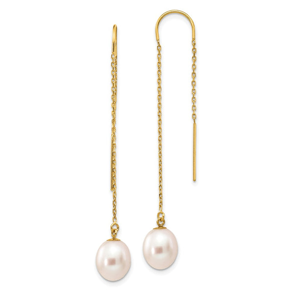 Shop Stylish 14K Gold 7-8mm White Rice Freshwater Pearl Dangle Earrings