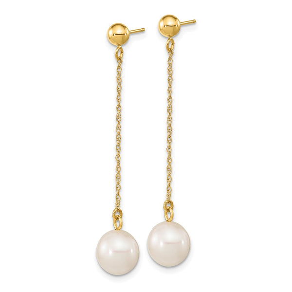 Shop Exclusive 14K White Gold Dangle Earrings with 7-8mm Freshwater Pearls - Stylish Value