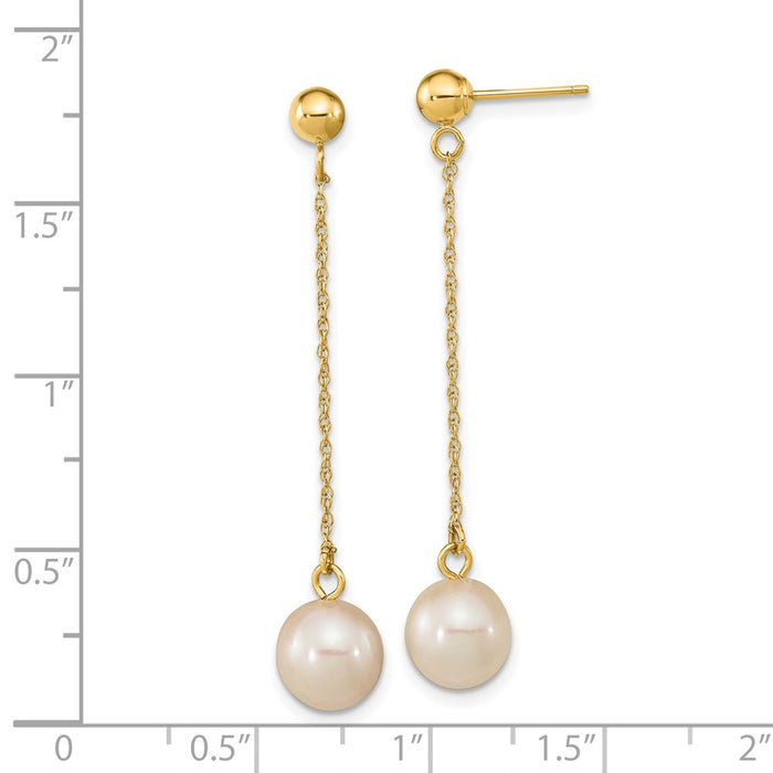 Shop Exclusive 14K White Gold Dangle Earrings with 7-8mm Freshwater Pearls - Stylish Value-4