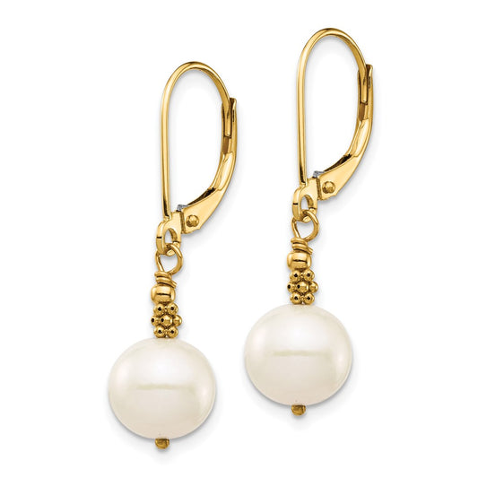 Shop Exclusive 14K White Gold Dangle Earrings with 8-9mm Cultured Pearls