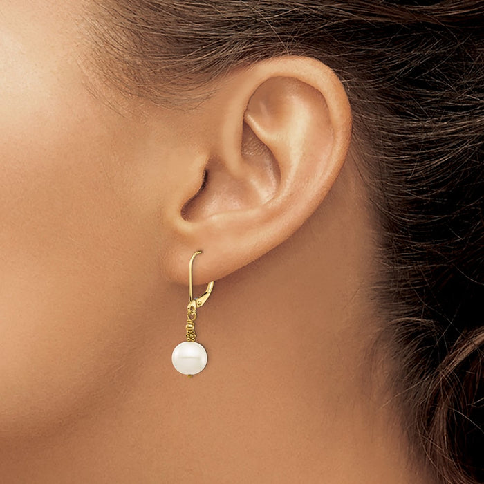 Shop Exclusive 14K White Gold Dangle Earrings with 8-9mm Cultured Pearls-3