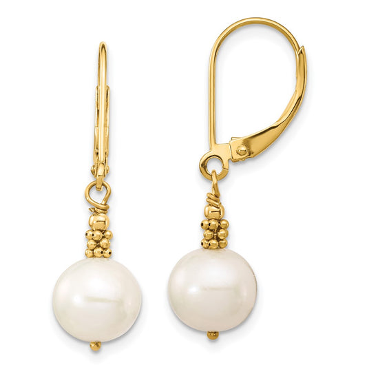 Shop Exclusive 14K White Gold Dangle Earrings with 8-9mm Cultured Pearls