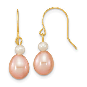 Buy Stylish 14K Gold Freshwater Pearl Dangle Earrings - 7-8mm Value Set