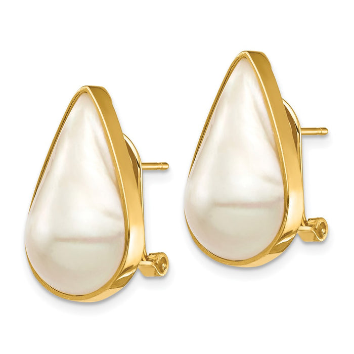 Shop Stylish 14K White Gold Mabe Pearl Earrings | 12x20mm | Luxury Value-2