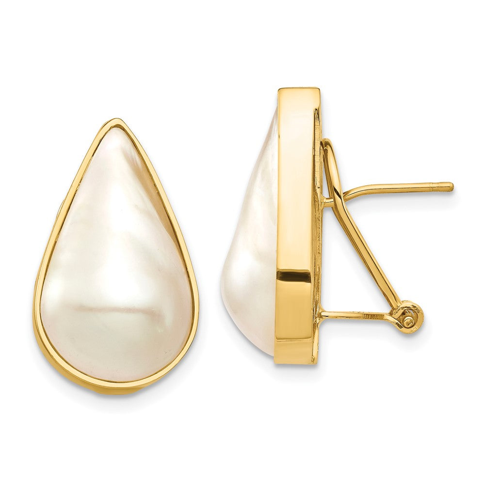 Shop Stylish 14K White Gold Mabe Pearl Earrings | 12x20mm | Luxury Value
