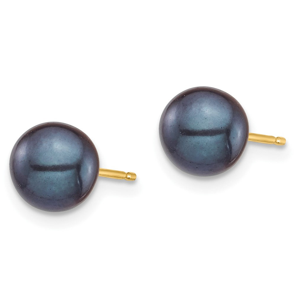 Shop Stylish 14K Gold Black & White Pearl Stud Earrings Set - 2 Pairs (6-7mm)