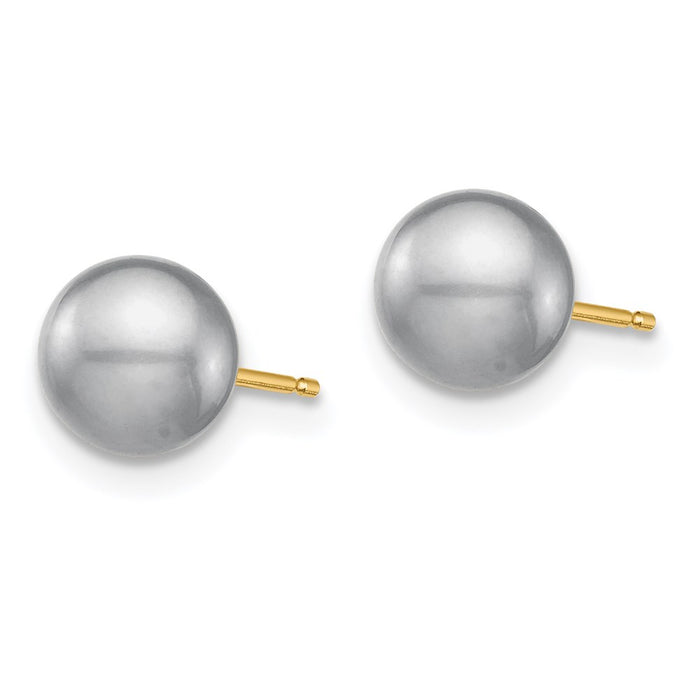 High-Quality 14k Gold Pearl Stud Earrings Set | 6mm Luxury Style, Affordable Price-4