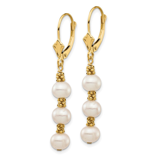 Shop Stylish 14K White Gold Freshwater Pearl Dangle Earrings, 5-6mm