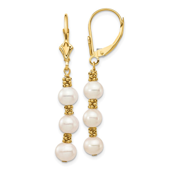 Shop Stylish 14K White Gold Freshwater Pearl Dangle Earrings, 5-6mm