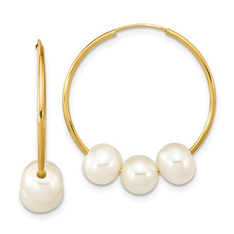 Buy Stylish 14K Gold Infinity Hoop Earrings with 6-7mm Cultured Pearls