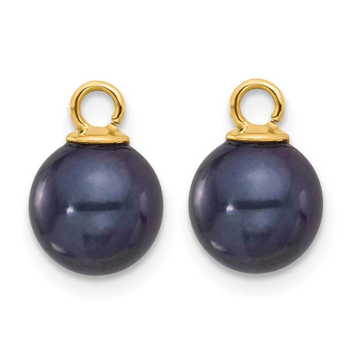 Shop Stylish 14K Gold Dangle Hoop Earrings with 7-8mm Pearl Gems-6