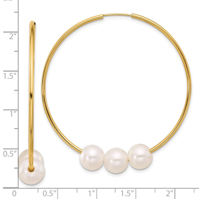 Shop Exclusive 14K Gold Infinity Hoop Earrings with 8-9mm Freshwater Pearls - Stylish Value!-4