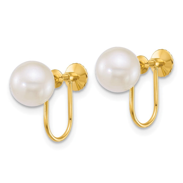 14K Gold Non-Pierced Earrings with 7-8mm Akoya Pearls