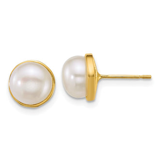 Buy Exclusive 14K Gold Polished Pearl Earrings - 7-8mm Stylish Value