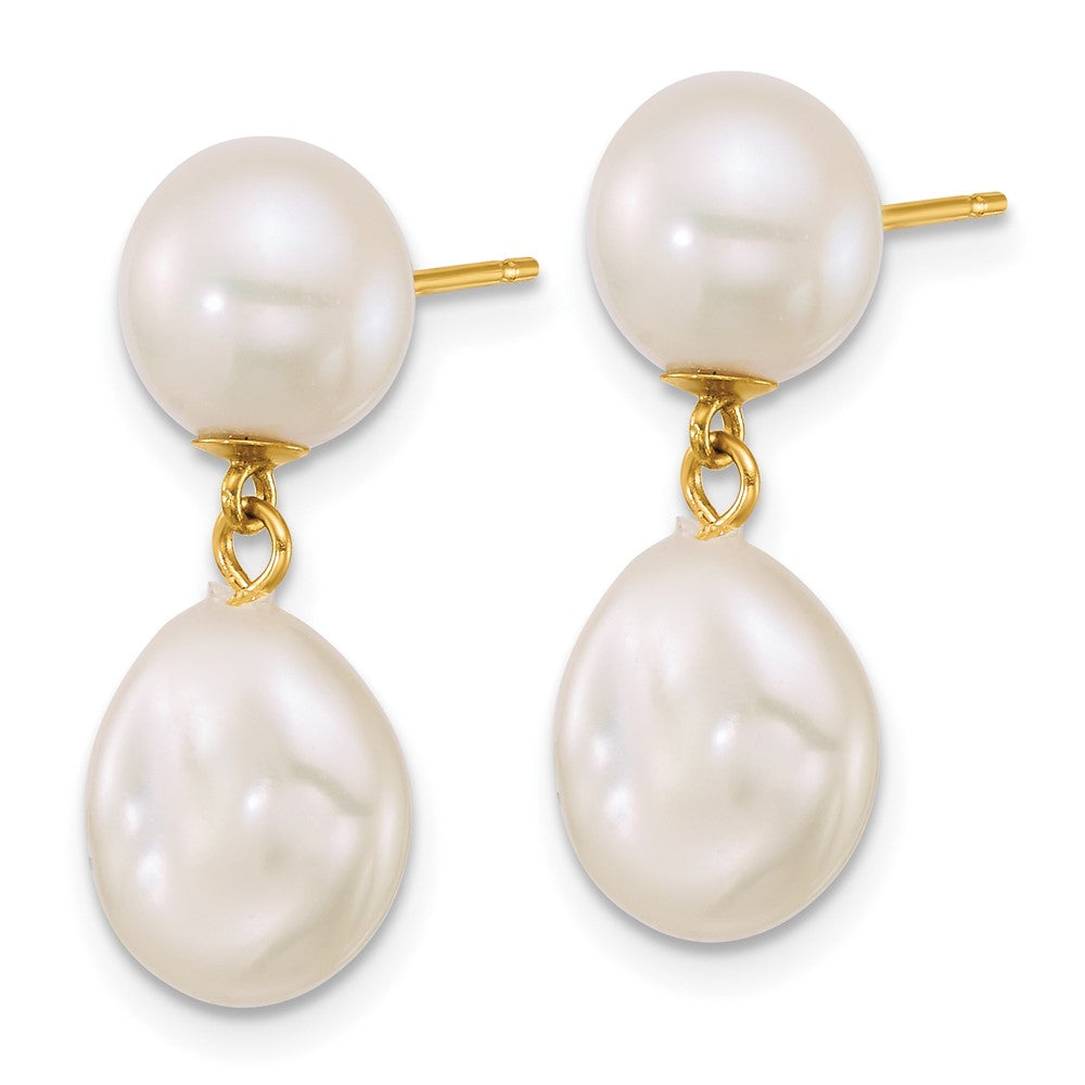 Order Stylish 14K Gold Baroque Pearl Dangle Earrings (7-10mm) - Luxury Value!