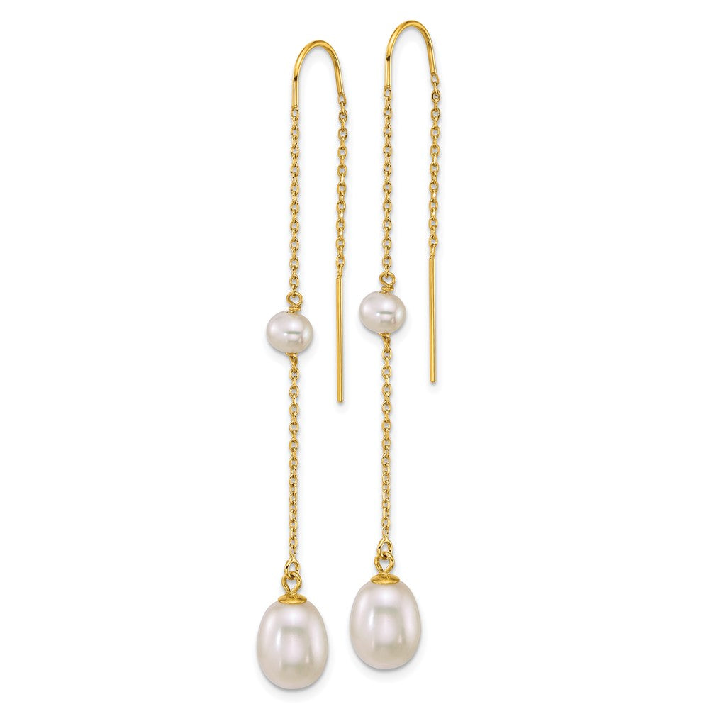 Shop Exclusive 14K Gold Threader Earrings with Freshwater Pearls | Stylish Value