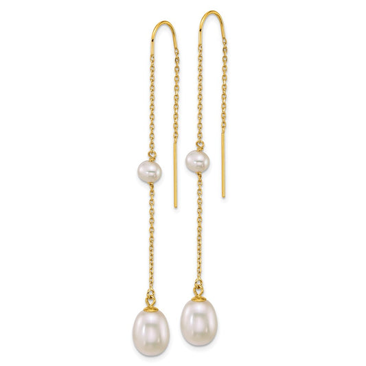 Shop Exclusive 14K Gold Threader Earrings with Freshwater Pearls | Stylish Value