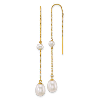 Shop Exclusive 14K Gold Threader Earrings with Freshwater Pearls | Stylish Value