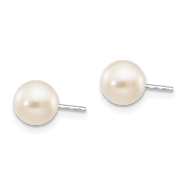 14K White Gold Akoya Pearl Earrings - 6-7mm - Style GR1-1015190