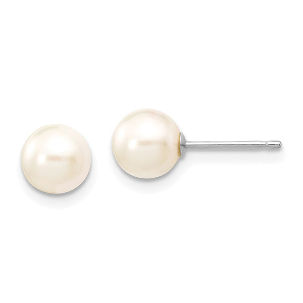 14K White Gold Akoya Pearl Earrings - 6-7mm - Style GR1-1015190