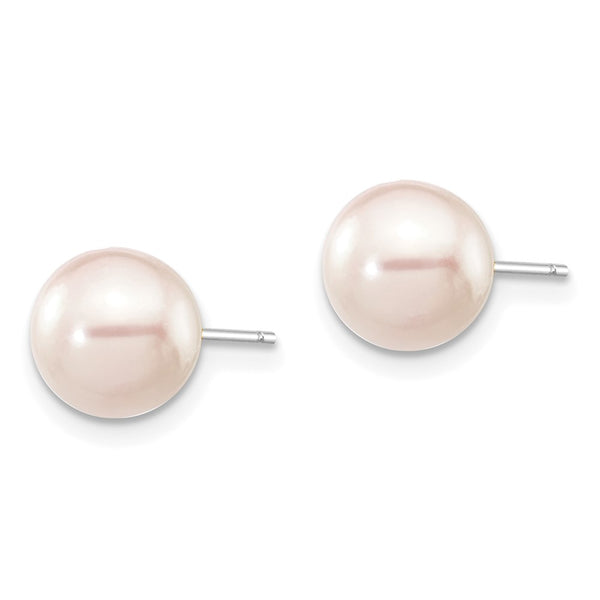 14K White Gold 7-8mm Akoya Pearl Stud Earrings