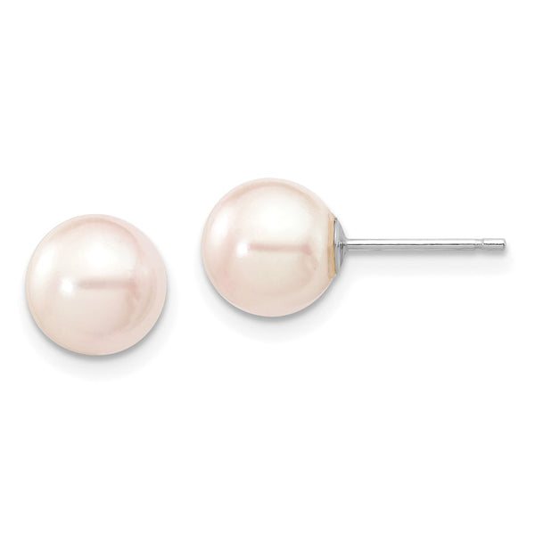 14K White Gold 7-8mm Akoya Pearl Stud Earrings