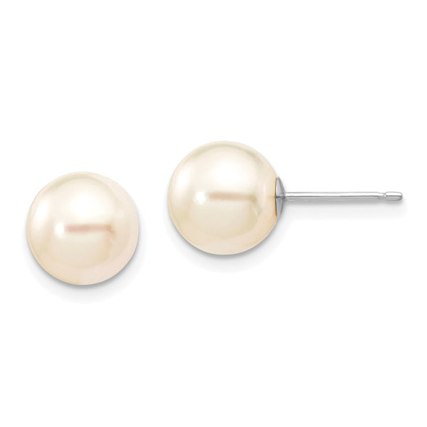 14K White Gold 8-9mm Akoya Pearl Earrings
