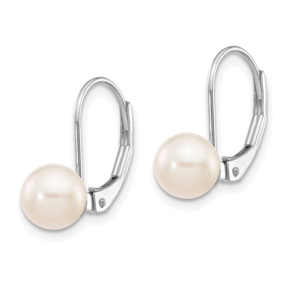 Shop Stylish 14K White Gold Leverback Earrings with 6-7mm Akoya Pearls