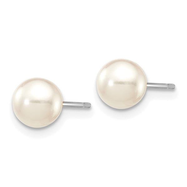 14K White Gold Akoya Pearl Earrings - 5-6mm