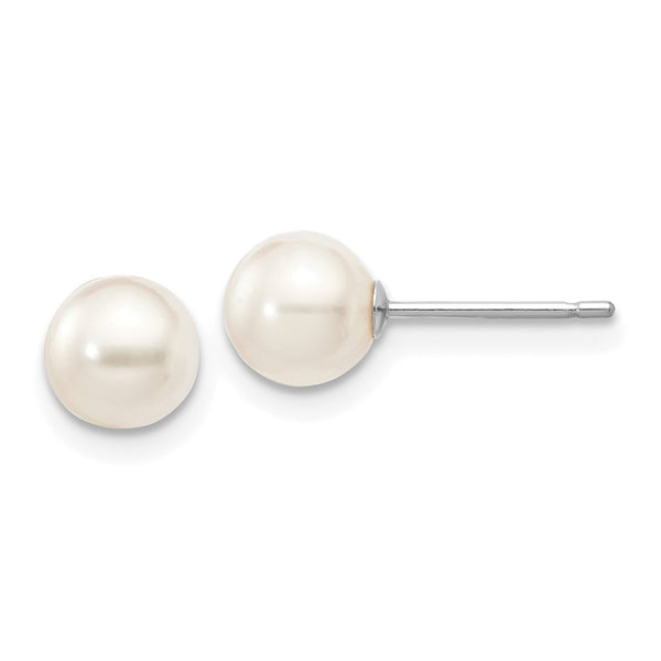 14K White Gold Akoya Pearl Earrings - 5-6mm