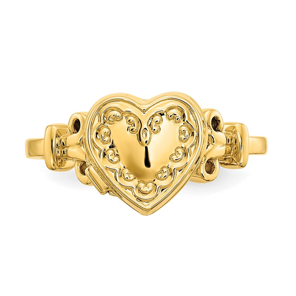 Buy Designer 14K Yellow Gold Heart-Shaped Locket Ring | 10mm & Stylish